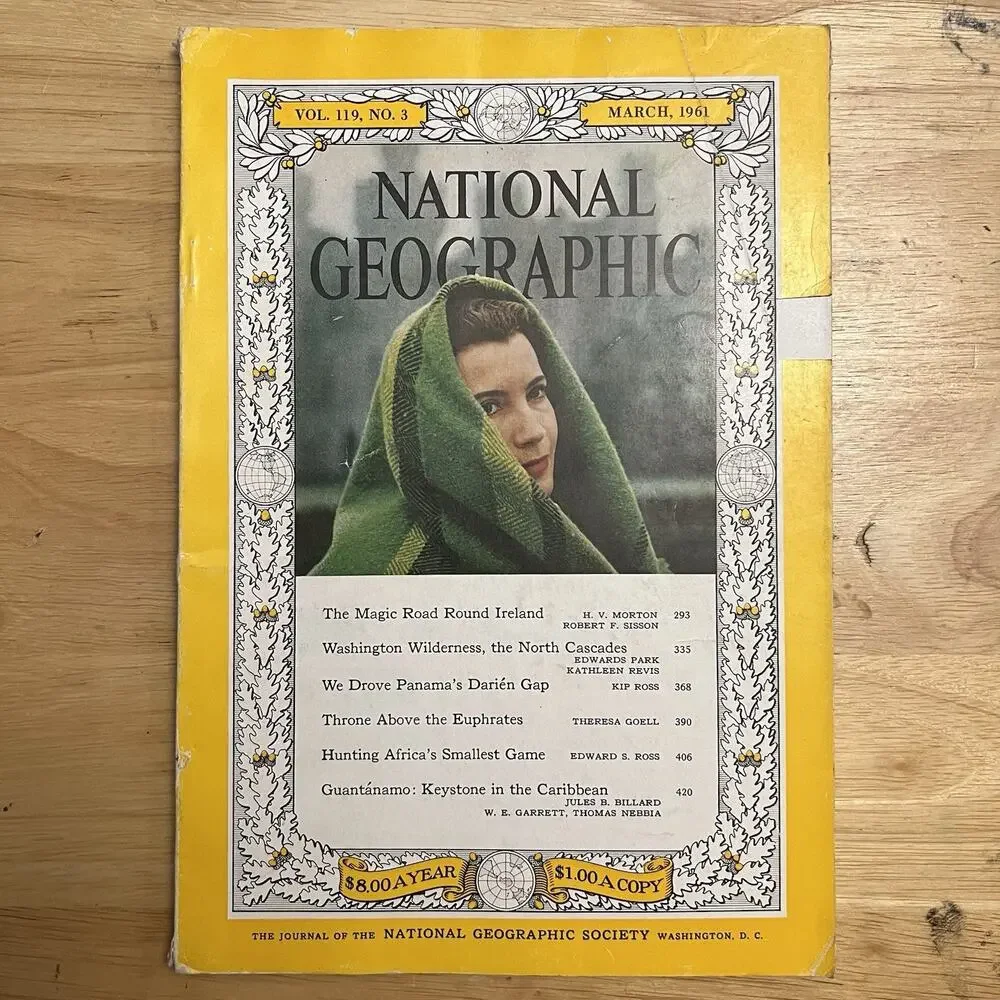 National Geographic March 1961 Magazine Ireland Darien Gap Cascades Guantanamo